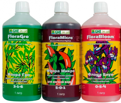 GHE Tripack Flora Series набор Трехкомпонентные удобрения